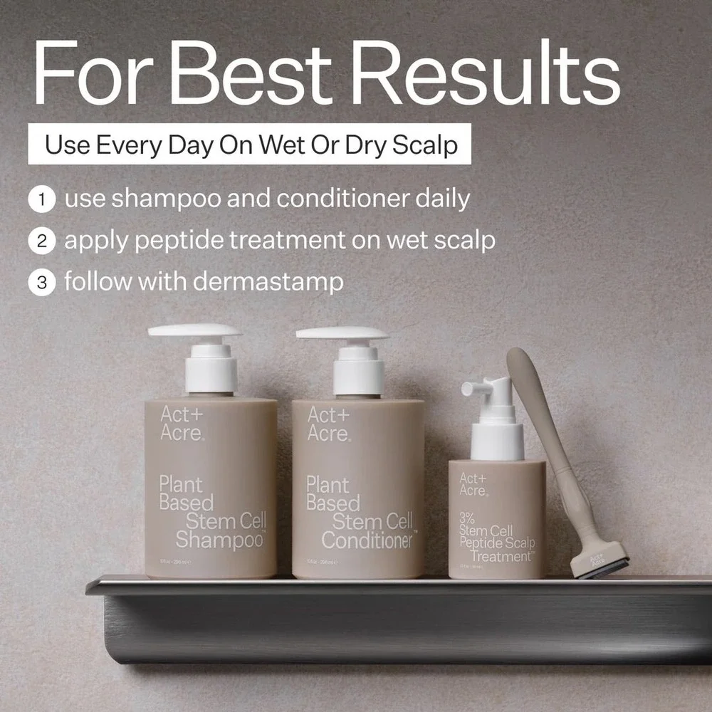 NEW Act+Acre Cold Processed Plant Based Stem Cell Shampoo 10oz Scalp Care Growth